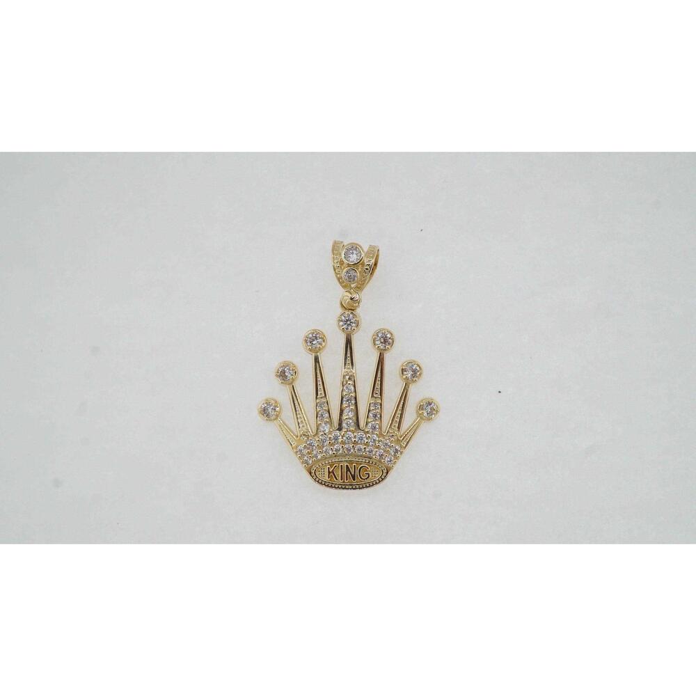 Vintage Estate Yellow Gold Pendant CZ Fine Jewelry 14k 5.40 Grams